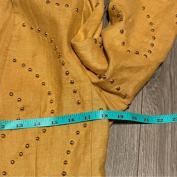 Vintage Magali Collection Two Piece Skirt Blazer Goldenrod Gold Buttons Size 8 - Picture 6 of 12